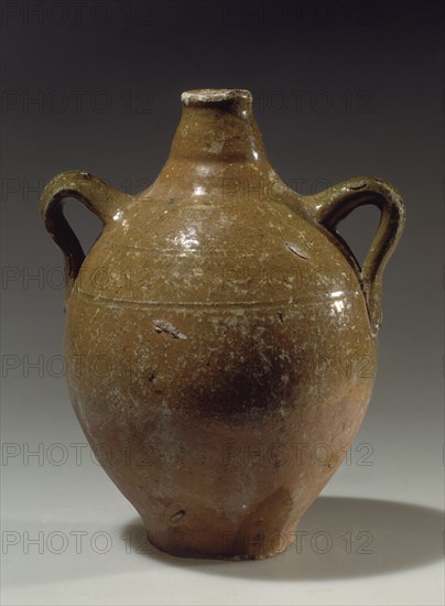 BOTIJA VIDRIADA CON DOS ASAS Y DECORACION INCISA-S XX CERAMICA POPULAR
PRIEGO, COLECCION