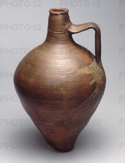 CANTARO DE CUELLO ALTO Y GRAN ASA CON VIDRIADO A MODO DE MANCHA EN LA UNION
UGIJAR, COLECCION