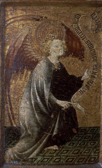 MATEU JAIME
EL ARCANGEL GABRIEL-T. 34x23 - NºPRADO 2720-PORTEZUELA DE DIPTICO-S XV
MADRID, MUSEO