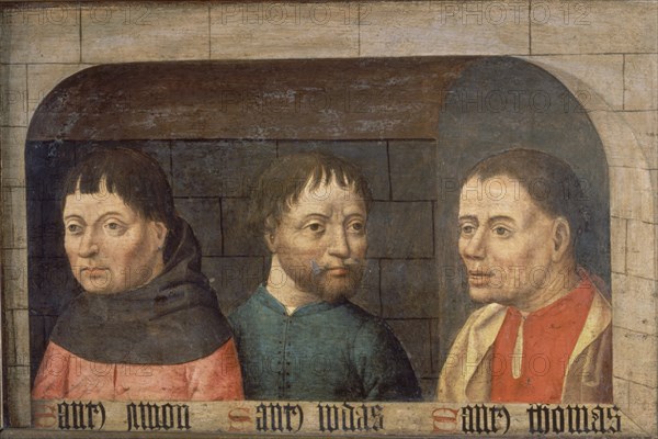 MAESTRO DE SAN ILDEFONSO
LOS APOSTOLES SANTOS SIMON,JUDAS Y TOMAS-T.25x40-NºPRADO 2972-S