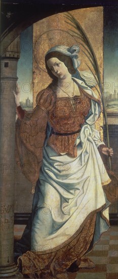 MAESTRO DE BECERRIL
SANTA BARBARA-T.1,45X0,65-NºPRADO 2682-S XVI-ESCUELA PALENTINA
MADRID, MUSEO