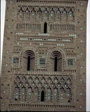 EXTERIOR-DET DECORACION:FAJAS CON LABORES DE LADRILLO Y AZULEJOS DE COLORES. 1º MITAD DEL S. XIV