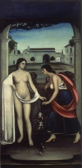 ROMERO DE TORRES JULIO 1874/1930
RETABLO DEL AMOR 1910-PANEL CENTRAL:LA ANUNCIACION
BARCELONA,