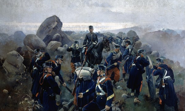 CUSACHS JOSE
TOMA DEL FUERTE DE COLLADO DE ALPUENTE EN 1875-PINTADO EN 1900(E.PELLICER