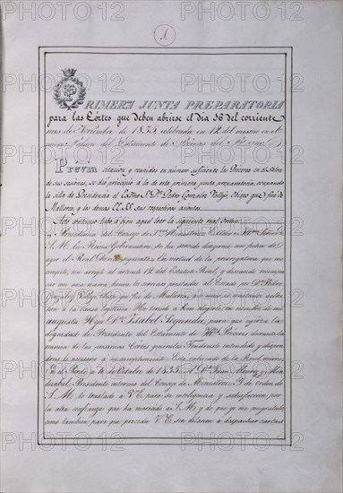 DOCUMENTO:JUNTA PREPARATORIA PARA LAS CORTES DEL 16/11/1855
MADRID,