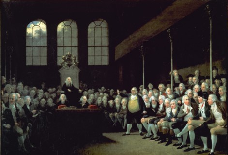 Hickel, William Pitt s'adressant à la Chambre des Communes à propos de la déclaration de guerre de la France (1793)