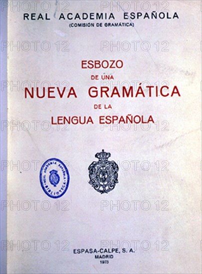 PORTADA-ESBOZO DE UNA NUEVA GRAMATICA DE LA LENGUA ESPAÑOLA 1973
MADRID, ACADEMIA DE LA