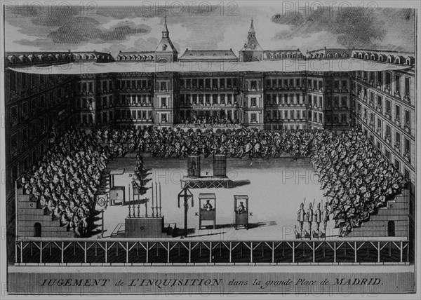 INQUISICION-JUICIO A SENTENCIA EN LA PLAZA MAYOR DE MADRID-S XVII