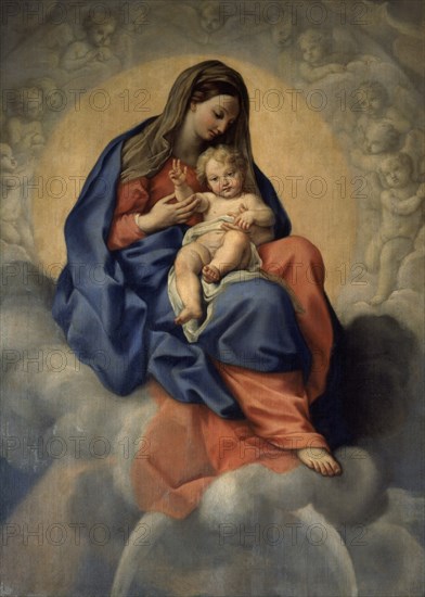 MARATTI CARLO 1625/1713
VIRGEN CON EL NIÑO EN LA GLORIA-L.2,21X1,50-DEPOSITO MUSEO PRADO NNºIV