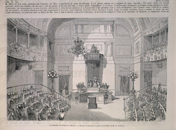 ANDRIEU M G
LA ILUSTRACION-CAMARA DE LOS DIPUTADOS-APERTURA DE SESION POR ISABEL II
