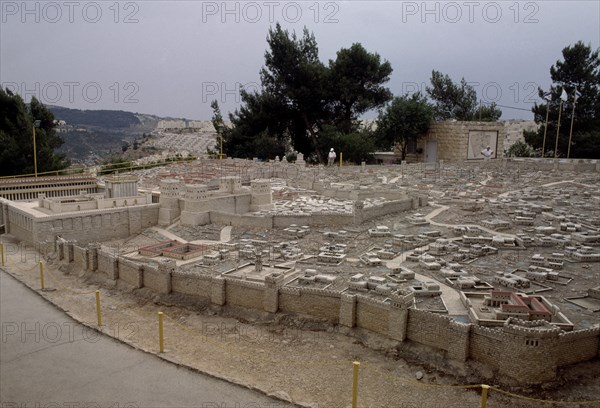 VISTA DE LA CIUDAD DE DAVID RECONSTRUIDA POR HERODES I EL GRANDE
JERUSALEN, MAQUETA DE