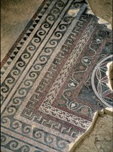 INTERIOR-DET MOSAICO DE MOTIVOS VEGETALES DEL SUELO PERTENECIENTE AL PERIODO DE HERODES
MASADA,