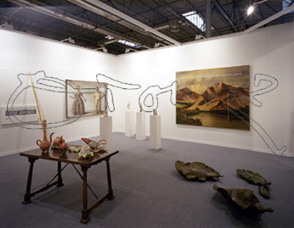 "ARCO 99"INTERIOR-STAND DE LA GALERIA SOLEDAD LORENZO:OBRAS DE PEREZ VILLALTA Y SICILIA
MADRID,