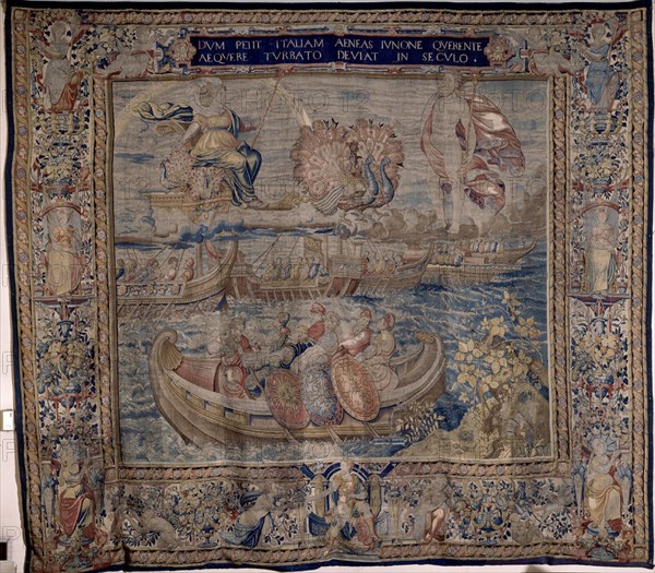 RONDE CORNELIS DE 
TAPIZ S XVII-"ENEAS CAMINO DE ITALIA"HISTORIA DE DIDO Y ENEAS-BRUSELAS-SERIE