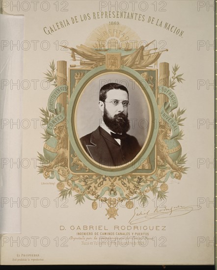 GALERIA REPRESENTANTES DE LA NACION 1869-D.GABRIEL RODRIGUEZ-DIPUTADO DE CIUDAD REAL
MADRID,