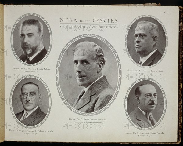 MESA DE LAS CORTES-FOTOGRAFIAS PRESDTE Y VICEP-:FCO BARNES-JOSE MTNEZ DE VELASCO- J