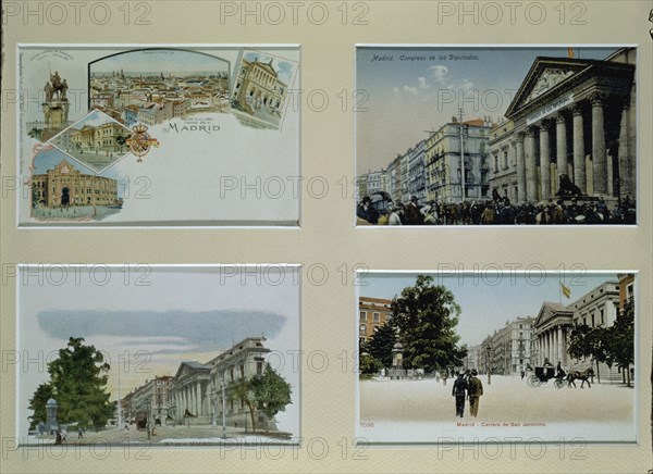 FOTOGRAFIAS COLOR DEL CONGRESO Y CARRERA S JERONIMO Y POSTAL ALEMANA DE MONUMENTOS TIPICOS DE