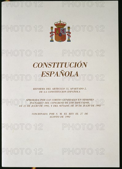 PORTADA-CONSTITUCION DE 1978-REFORMA DEL ARTICULO 13,APARTADO 2,DE 27 AGOSTO DE 1992
MADRID,