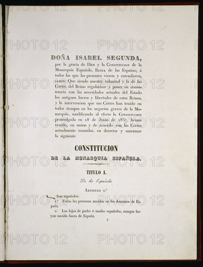 MODIFICACION DE LA CONSTITUCION DE 1837-PROMULGADA EL 18 DE JUNIO- CONSTITUCION DE 1845
MADRID,