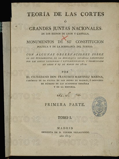 MARTINEZ MARINA FRANCISCO
PORTADA-TEORIA DE LAS CORTES O GRANDES JUNTAS NACIONALES DE LEON Y