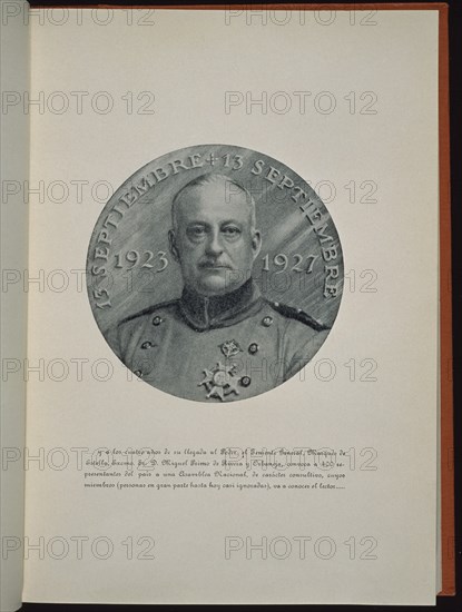 PAGINA:MEDALLA DE D.MIGUEL PRIMO DE RIVERA CONMEMORATIVA DE LOS 4 AÑOS DE GOBIERNO 1923/7
MADRID,