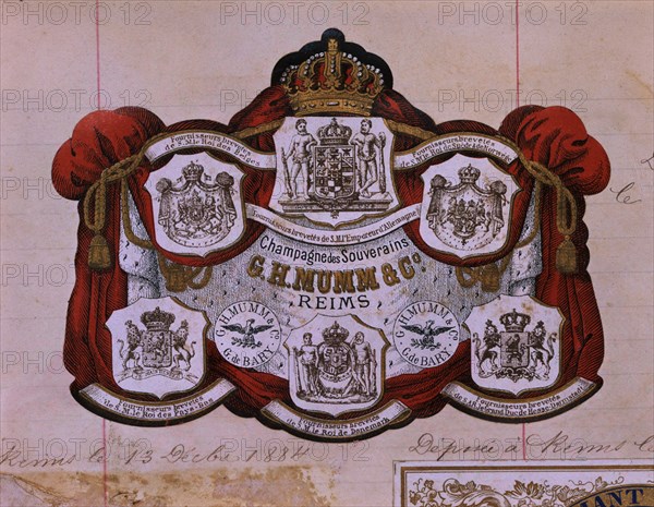 ETIQUETA DE CHAMPAGNE "G.H.MUMM & CO"EXTRA DRY-PREMIADO EN VARIOS PAISES- 1884

This image is not