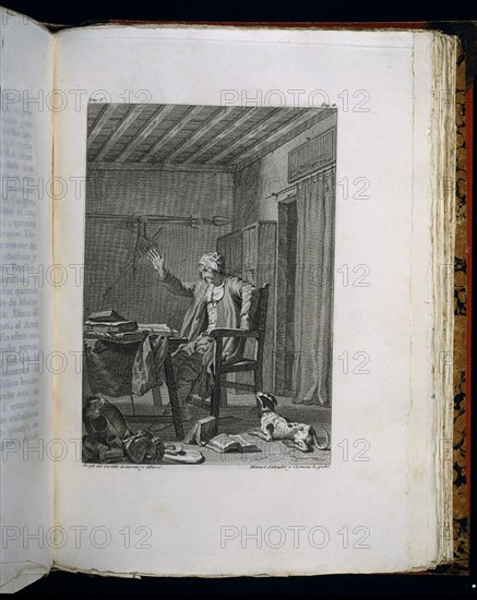 SALVADOR CARMONA MANUEL 1734/1820
GRABADO DE LA EDICION DEL QUIJOTE REALIZADO POR JUAN DE IBARRA-