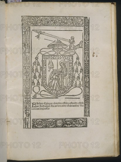 FERNANDEZ LUCAS
FARSA Y EGLOGAS-PAGINA ILUSTRADA CON ESCUDO RELIGIOSO -  IMPRESO EN SALAMANCA-