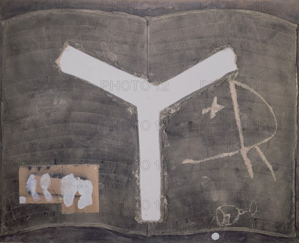 TAPIES ANTONI 1923-
Y GRIEGA - 1996- 220 X 270 cm - Tenica mixta/Madera
MADRID, GALERIA SOLEDAD