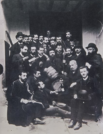FOTOGRAFIA EN BLANCO Y NEGRO DE RAMON Y CAJAL EN UNA EXCURSION DEL GASTER CLUB- 1887
MADRID,
