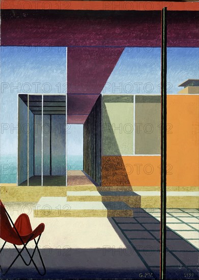 PEREZ VILLALTA GUILLERMO 1948-
JULIUS SHULMAN HOUSE - 1999 - 50x36 - TEMPLE/LIENZO
MADRID,