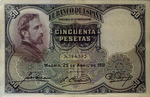 BILLETE DE CINCUENTA PESETAS DEL BANCO DE ESPAÑA - 1931 - ANVERSO

This image is not downloadable