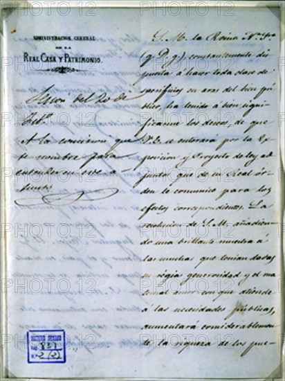 REAL ORDEN - CESION REALIZADA POR ISABEL II DE VARIOS BIENES DEL PATRIMONIO REAL -