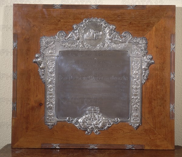 PLACA CONMEMORATIVA DE LOS EMPLEADOS DE PAPELERA ESPAÑOLA AL INDUSTRIAL NICOLAS URGOITI-