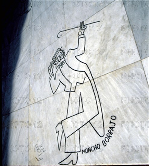 PLAZA DEL HUMOR - PAVIMENTO CON LA IMAGEN DEL HUMORISTA GALLEGO MONCHO BORRAJO
CORUÑA,