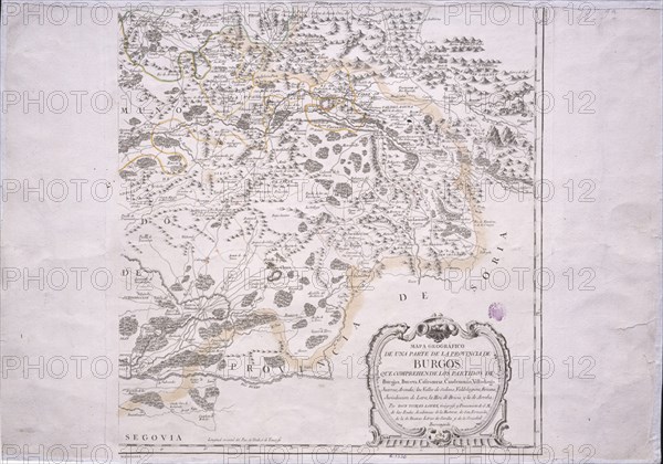 LOPEZ TOMAS 1730/1802
MAPA GEOGRAFICO DE UNA PARTE DE LA PROVINCIA DE BURGOS - 1784 - (PARTE