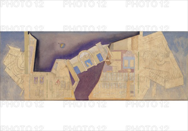 QUINTERO DANIEL 1949/
EL PROYECTO DE ABRAHAM HASSAN-2000-  42x114 cm- tecnica mixta sobre