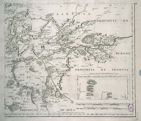 LOPEZ TOMAS 1730/1802
MAPA DE LA PROVINCIA DE VALLADOLID DEDICADO A DON  PEDRO DE ALCANTARA - 1779