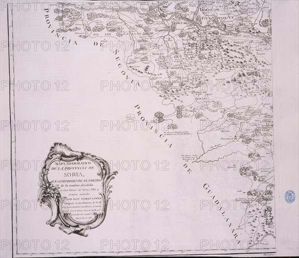 LOPEZ TOMAS 1730/1802
MAPA DE LA PROVINCIA DE SORIA - 1783 - (PARTE PRIMERA)
MADRID, BIBLIOTECA