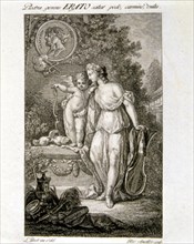 PARET Y ALCAZAR LUIS 1746/1799
ERATO MUSA DE LA POESIA LIRICA Y AMOROSA - GRABADO REALIZADO POR