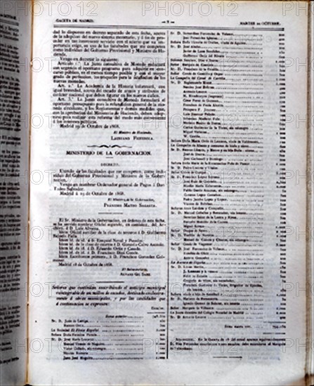 GACETA DE MADRID - DECRETO DE CREACION DE LA PESETA - S XIX
MADRID,