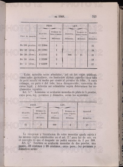 DECRETO DE REFORMA DEL SISTEMA MONETARIO Y DE CREACION DE LA PESETA- COLECCION DE DECRETOS-