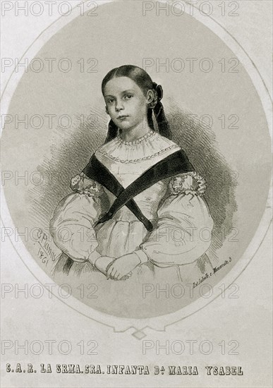 PLANAS E
RETRATO DE LA INFANTA MARIA ISABEL - LITOGRAFIA 1861
MADRID, MUSEO ROMANTICO
MADRID