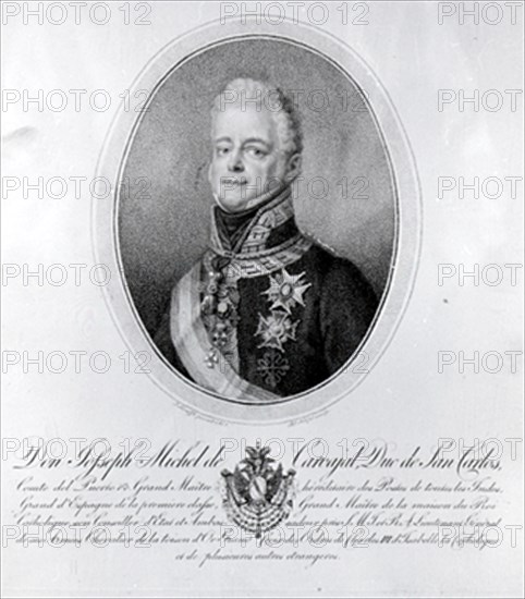 RETRATO DE DON JOSE MIGUEL DE CARVAJAL DUQUE DE SAN CARLOS - LITOGRAFIA S XIX
MADRID, MUSEO