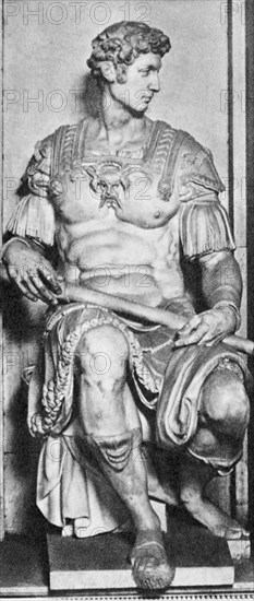 MIGUEL ANGEL 1475-1564
ESTATUA SEDENTE DE GIULIANO DE MEDICIS-DUQUE DE NEMOURS -