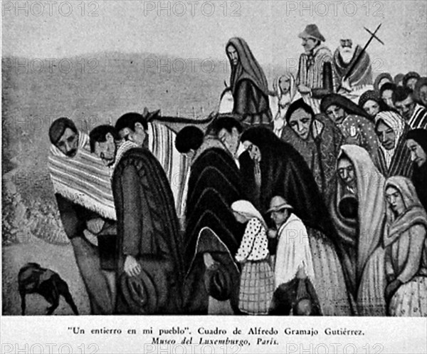 GRAMAJO GUTIERREZ ALFREDO 1893/1961
UN ENTIERRO EN MI PUEBLO - PINTURA ARGENTINA S XX
PARIS,