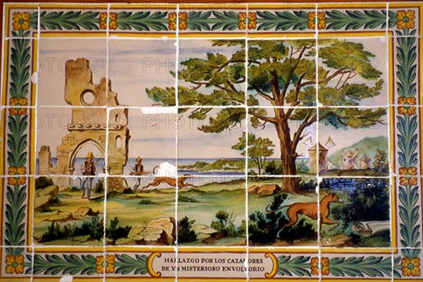 MOSAICO DE AZULEJOS - HALLAZGO POR LOS CAZADORES DE UN MISTERIOSO ENVOLTORIO
JAVEA, MONASTERIO