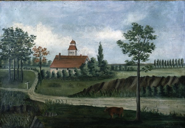 ROUSSEAU HENRI 1844/1910
PAISAJE CON GRANJA Y VACA - O/L - 38x55
PARIS, COLECCION