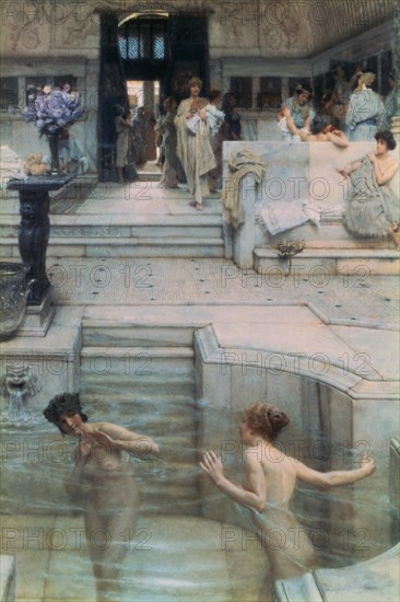 ALMA TADEMA LAWRENCE 1836/1912
UN CLIENTE FAVORITO (A FAVOURITE CUSTOM) - 1909 - O/L -
