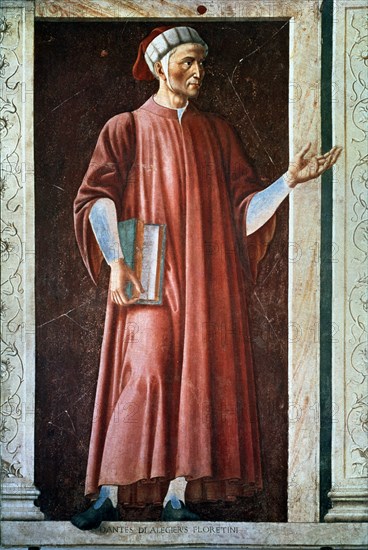 CASTAGNO ANDREA 1419/57
DANTE ALIGHIERI (1265-1321) - POETA ITALIANO - PINTURA AL FRESCO DEL